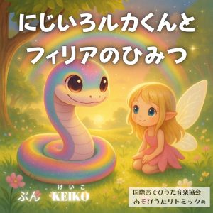 にじいろルカくんとフィリアのひみつの表紙イラスト。感情を受け入れる力を育む絵本。